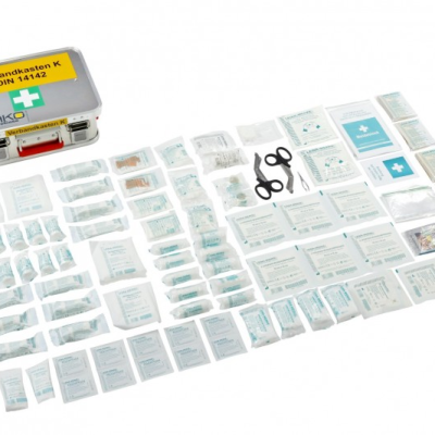 Aluminijska DIN kutija s priborom za prvu pomoć, DIN 14142-K, set